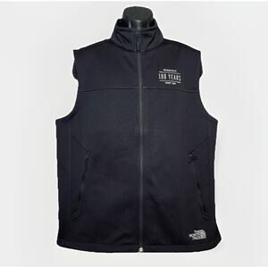 The North Face Soft Shell Vest Mens Large Black Ridgewall Windwall Logo Full Zip